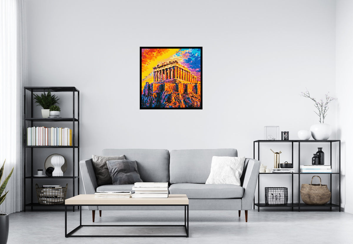 Athens Parthenon Vibrant Post-Impressionist - Brick Art Mosaic Kit 4x4 large