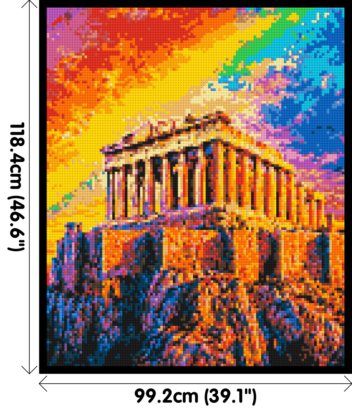 Athens Parthenon Vibrant Post-Impressionist - Brick Art Mosaic Kit 5x6 large
