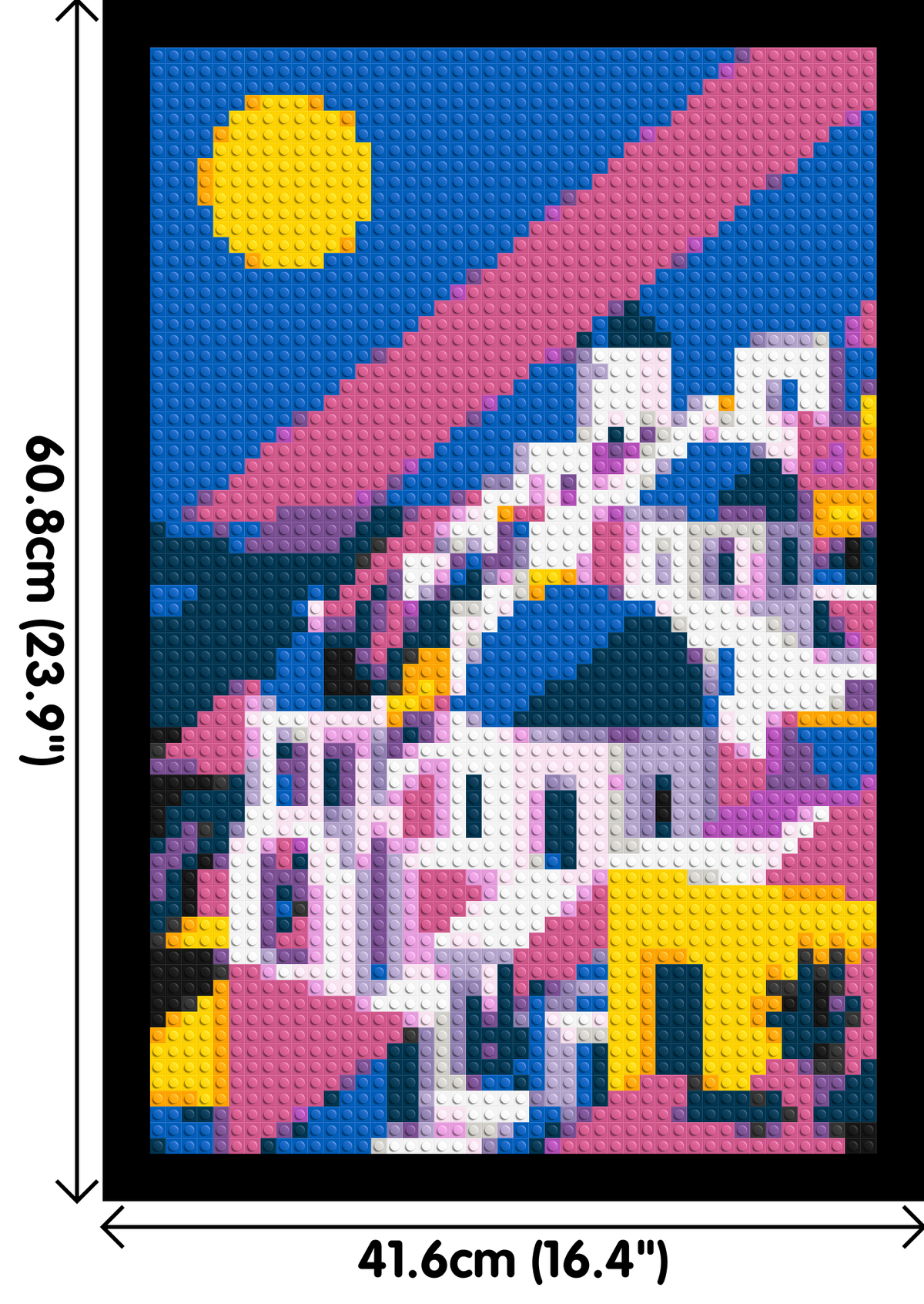 Santorini Geometric Pop Art - Brick Art Mosaic Kit 2x3 dimensions with frame