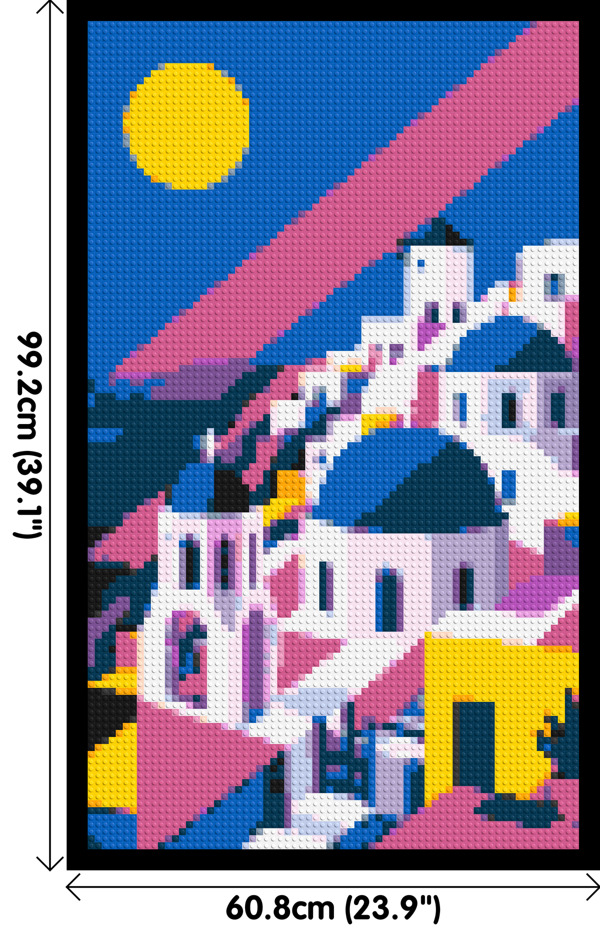 Santorini Geometric Pop Art - Brick Art Mosaic Kit 3x5 dimensions with frame