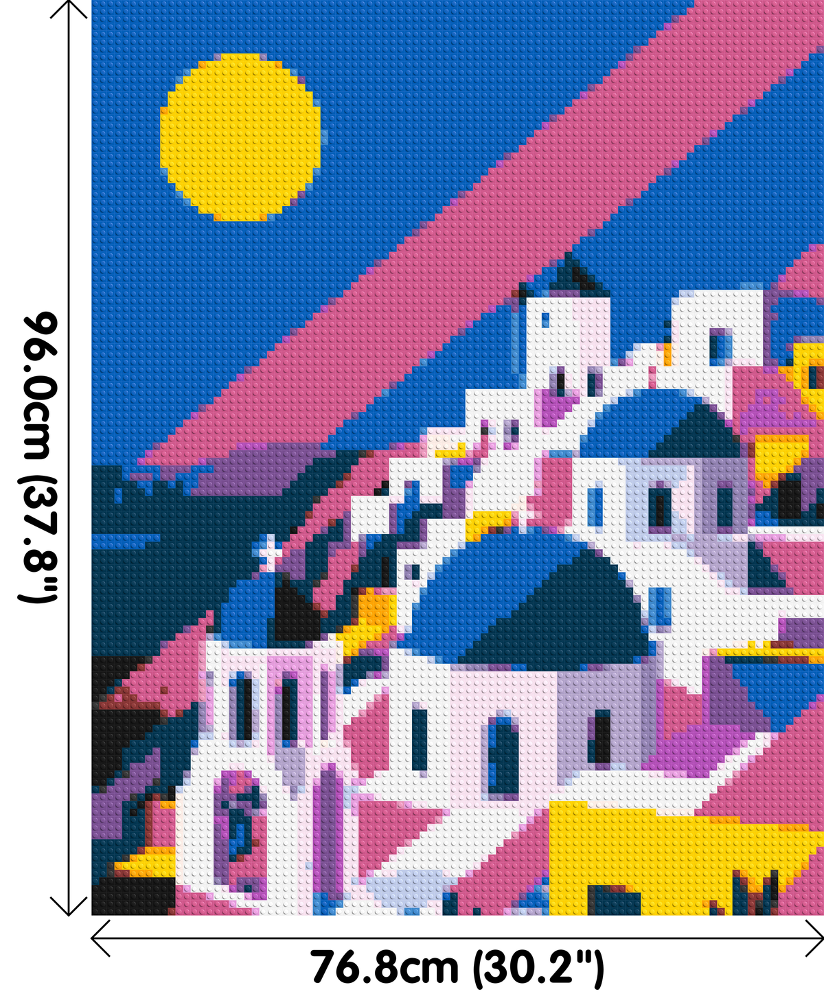 Santorini Geometric Pop Art - Brick Art Mosaic Kit 4x5 dimensions