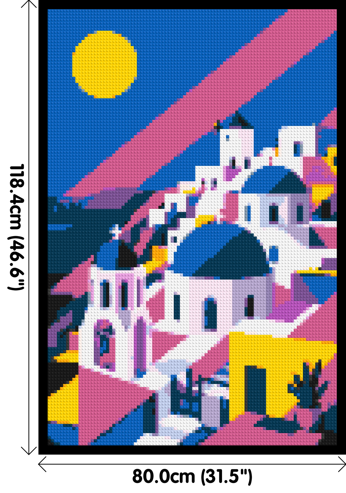 Santorini Geometric Pop Art - Brick Art Mosaic Kit 4x6 large