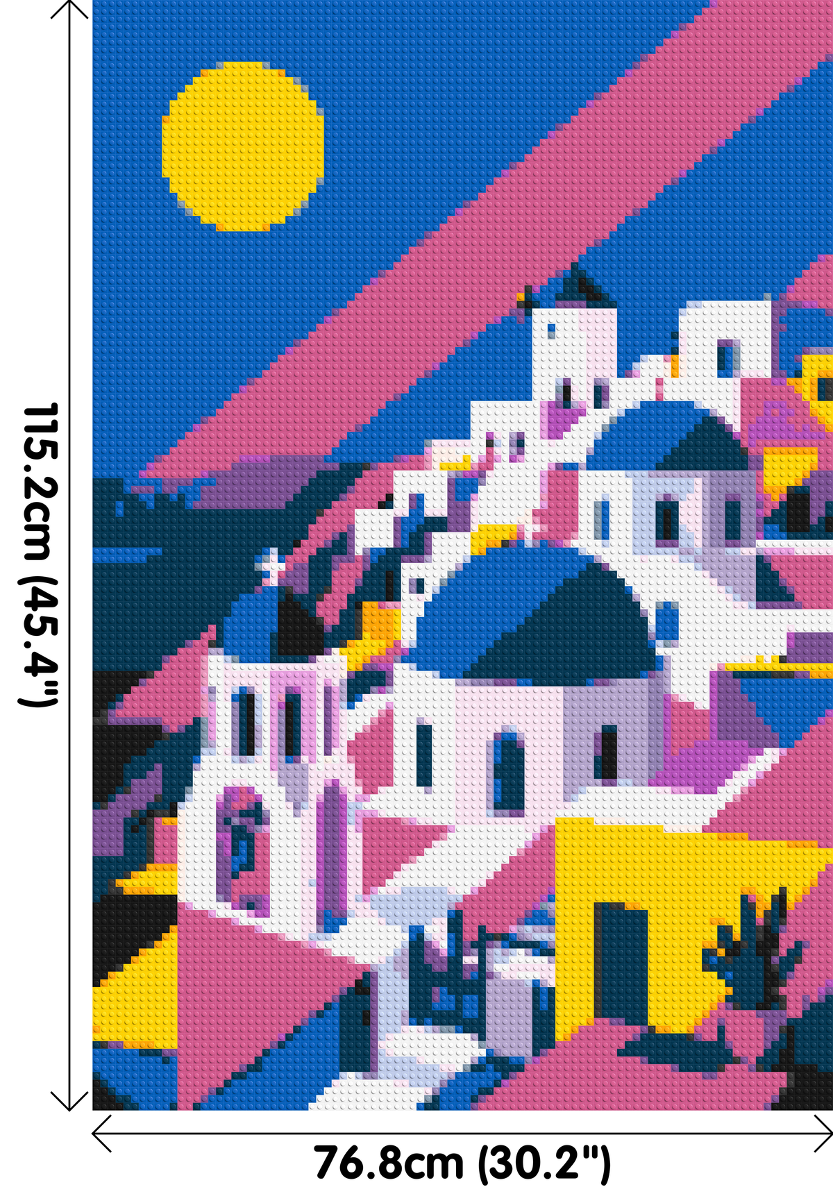 Santorini Geometric Pop Art - Brick Art Mosaic Kit 4x6 large