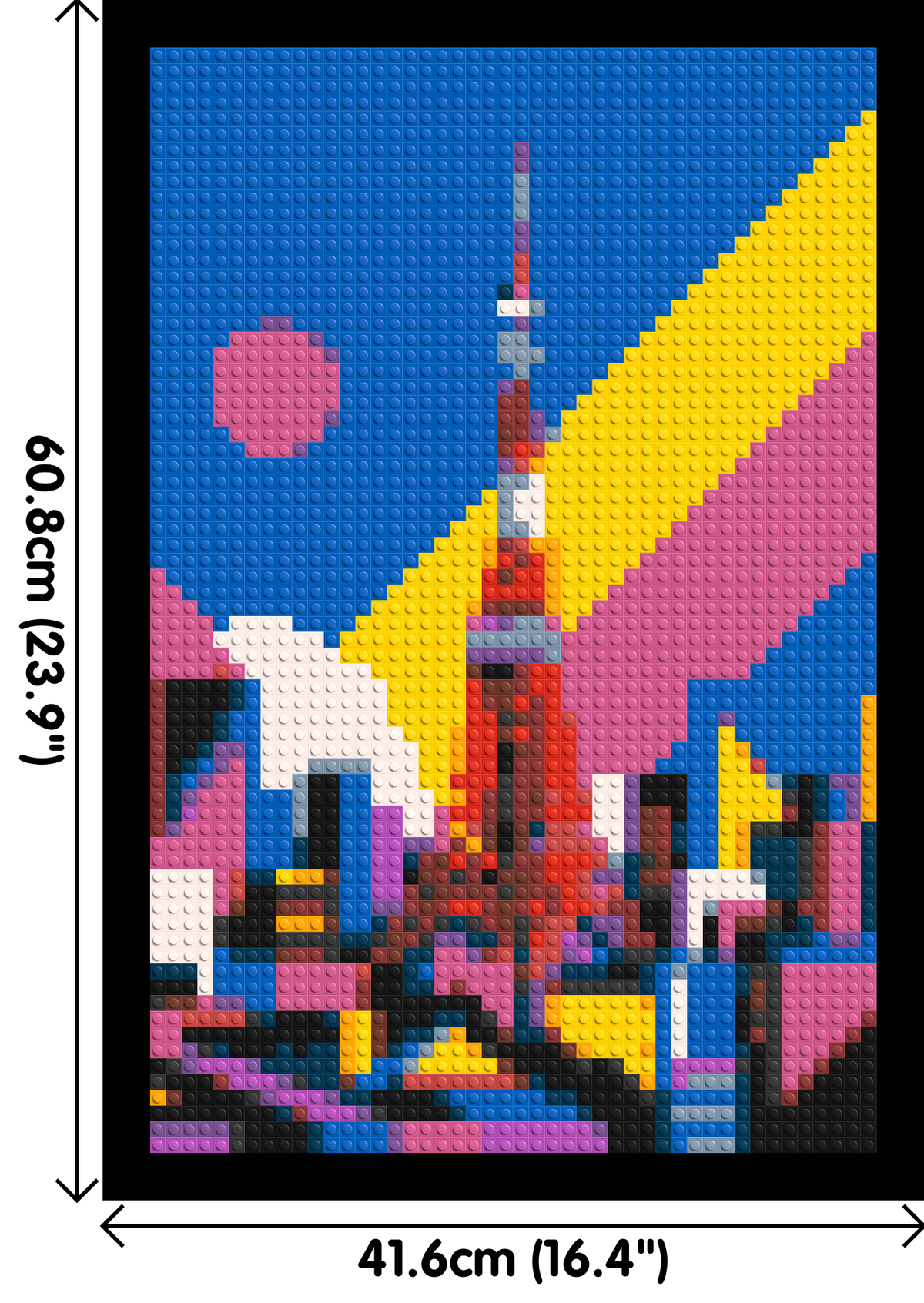 Tokyo Tower Geometric Pop Art - Brick Art Mosaic Kit 2x3 dimensions with frame