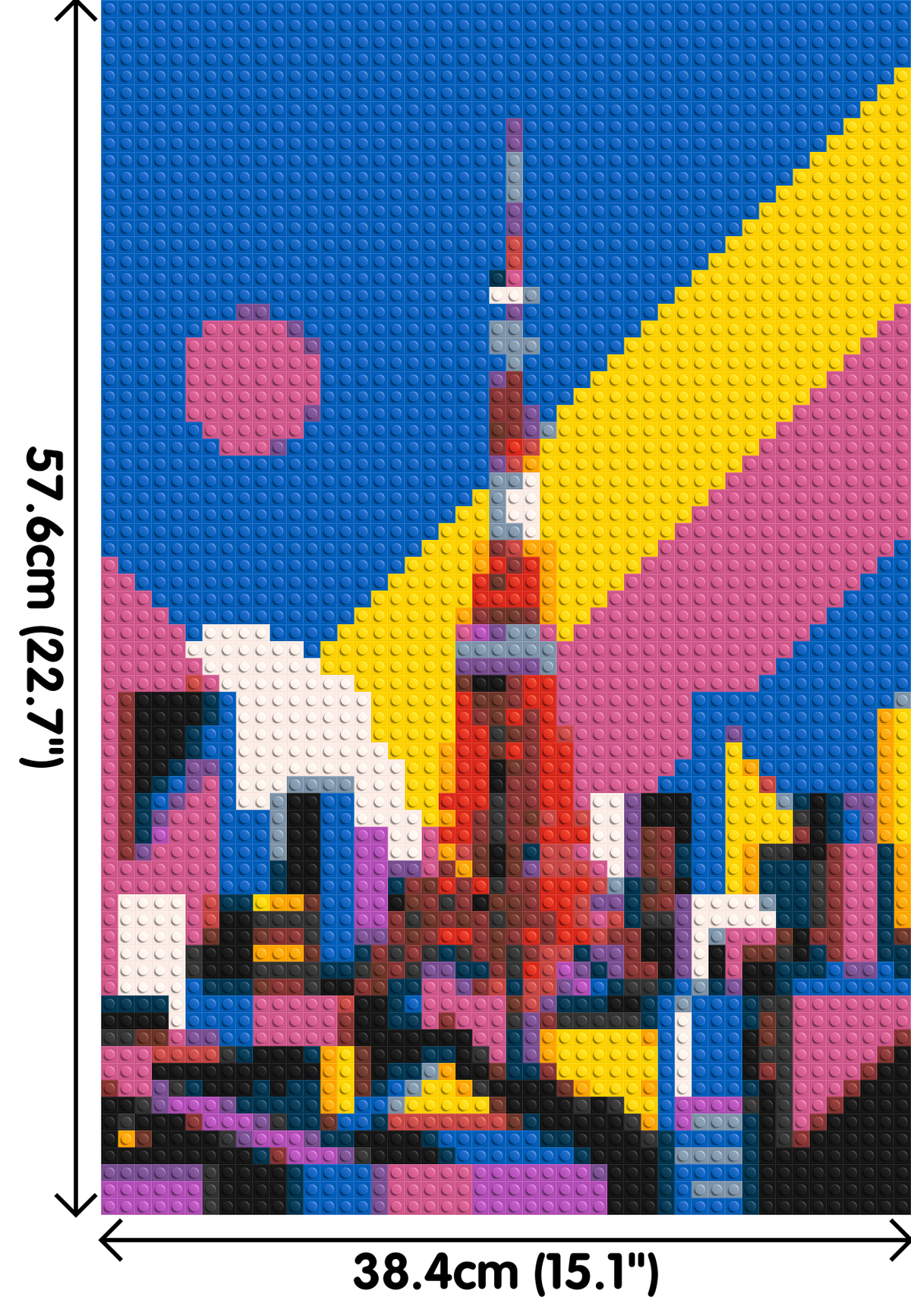 Tokyo Tower Geometric Pop Art - Brick Art Mosaic Kit 2x3 dimensions