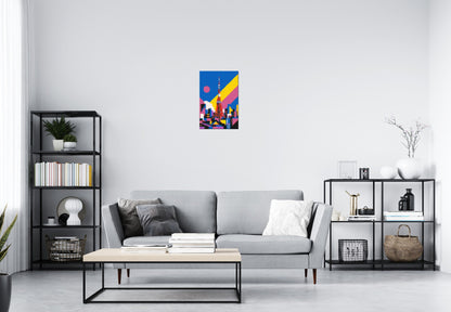 Tokyo Tower Geometric Pop Art - Brick Art Mosaic Kit 2x3 large