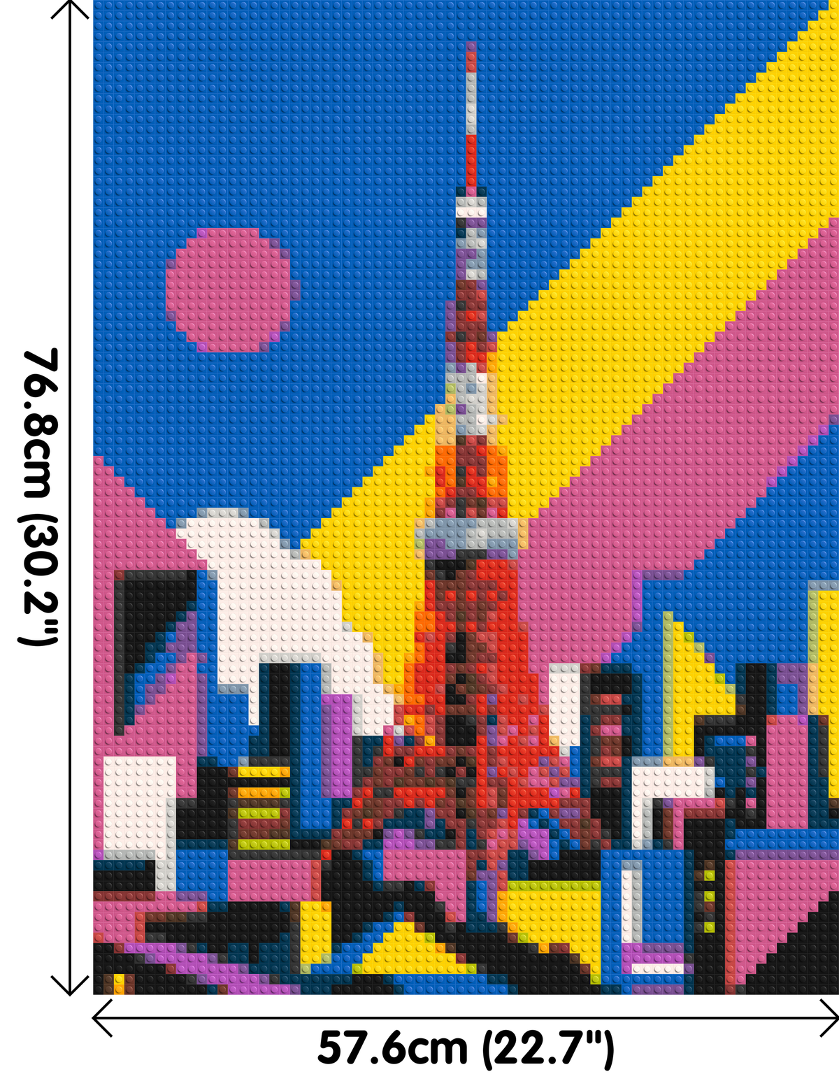 Tokyo Tower Geometric Pop Art - Brick Art Mosaic Kit 3x4 dimensions
