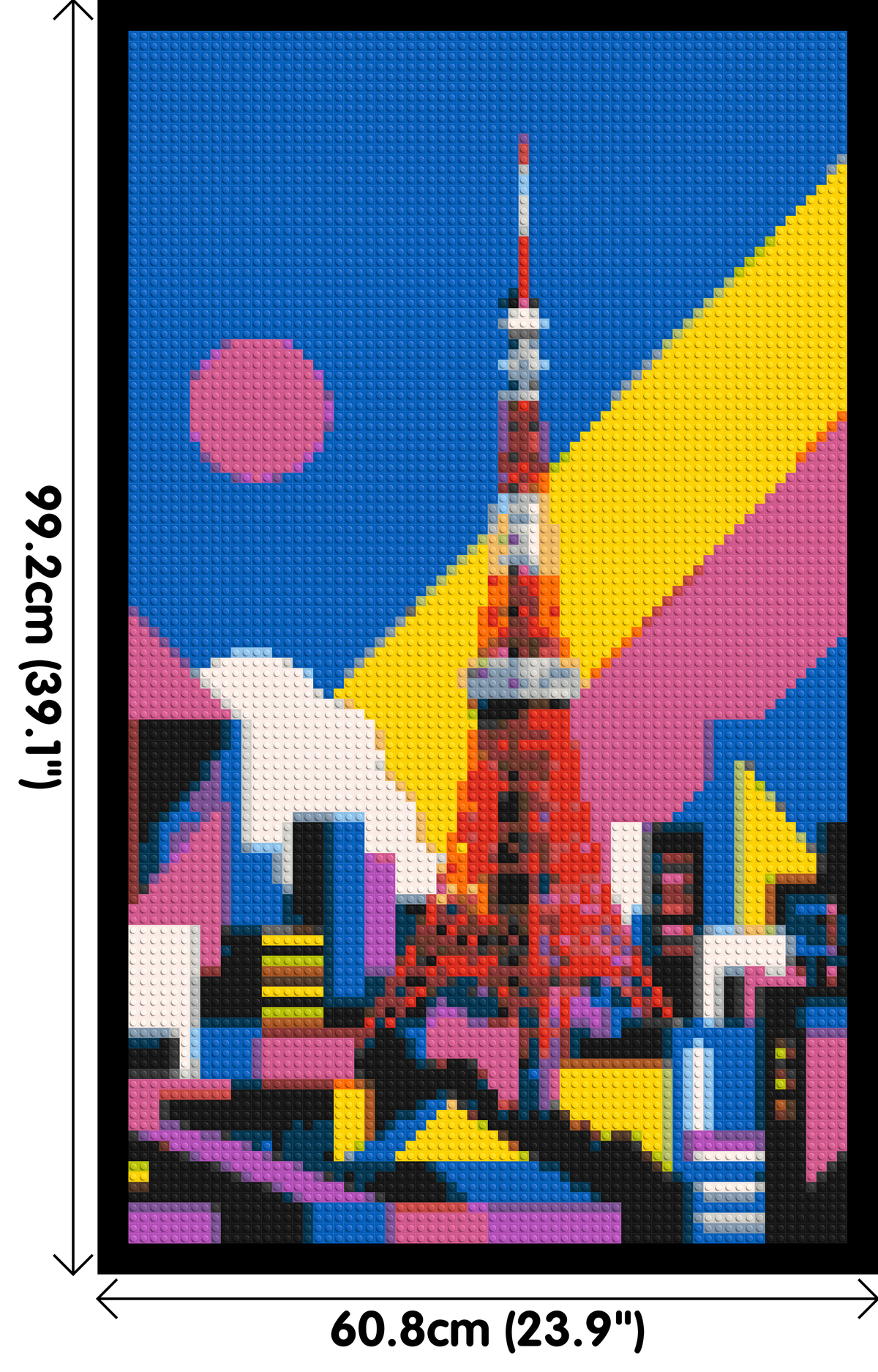 Tokyo Tower Geometric Pop Art - Brick Art Mosaic Kit 3x5 large