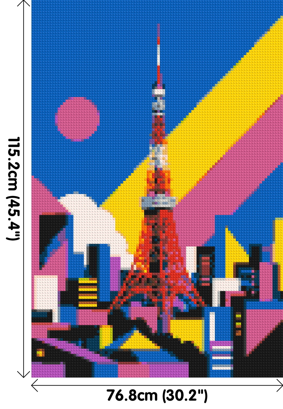 Tokyo Tower Geometric Pop Art - Brick Art Mosaic Kit 4x6 dimensions