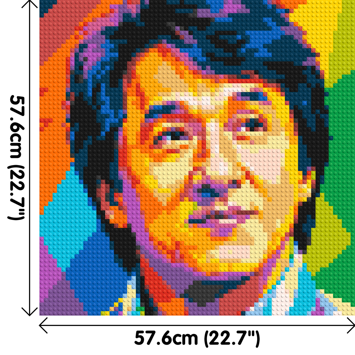 Jackie Chan Geometric Pop Art - Brick Art Mosaic Kit 3x3 large