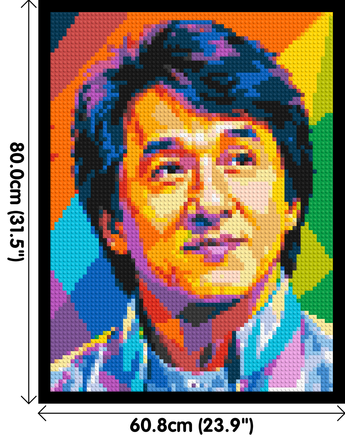 Jackie Chan Geometric Pop Art - Brick Art Mosaic Kit 3x4 large
