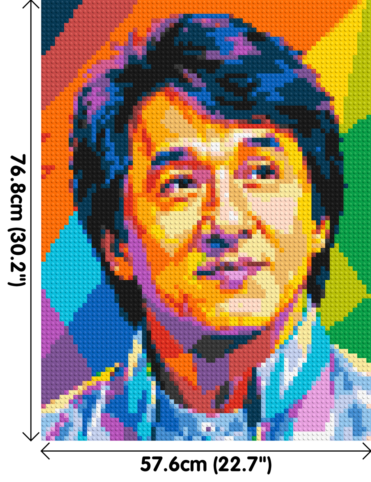 Jackie Chan Geometric Pop Art - Brick Art Mosaic Kit 3x4 dimensions