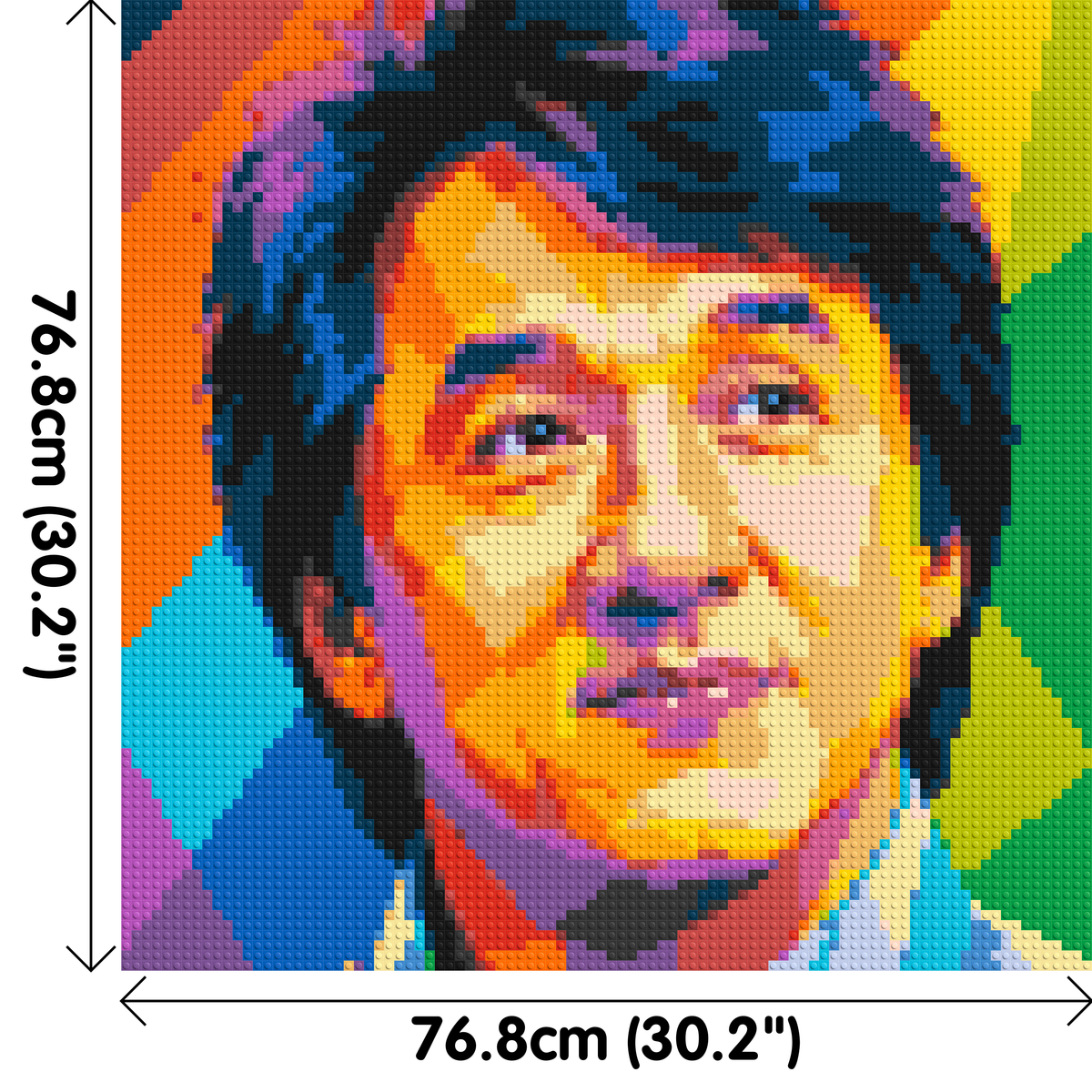 Jackie Chan Geometric Pop Art - Brick Art Mosaic Kit 4x4 large
