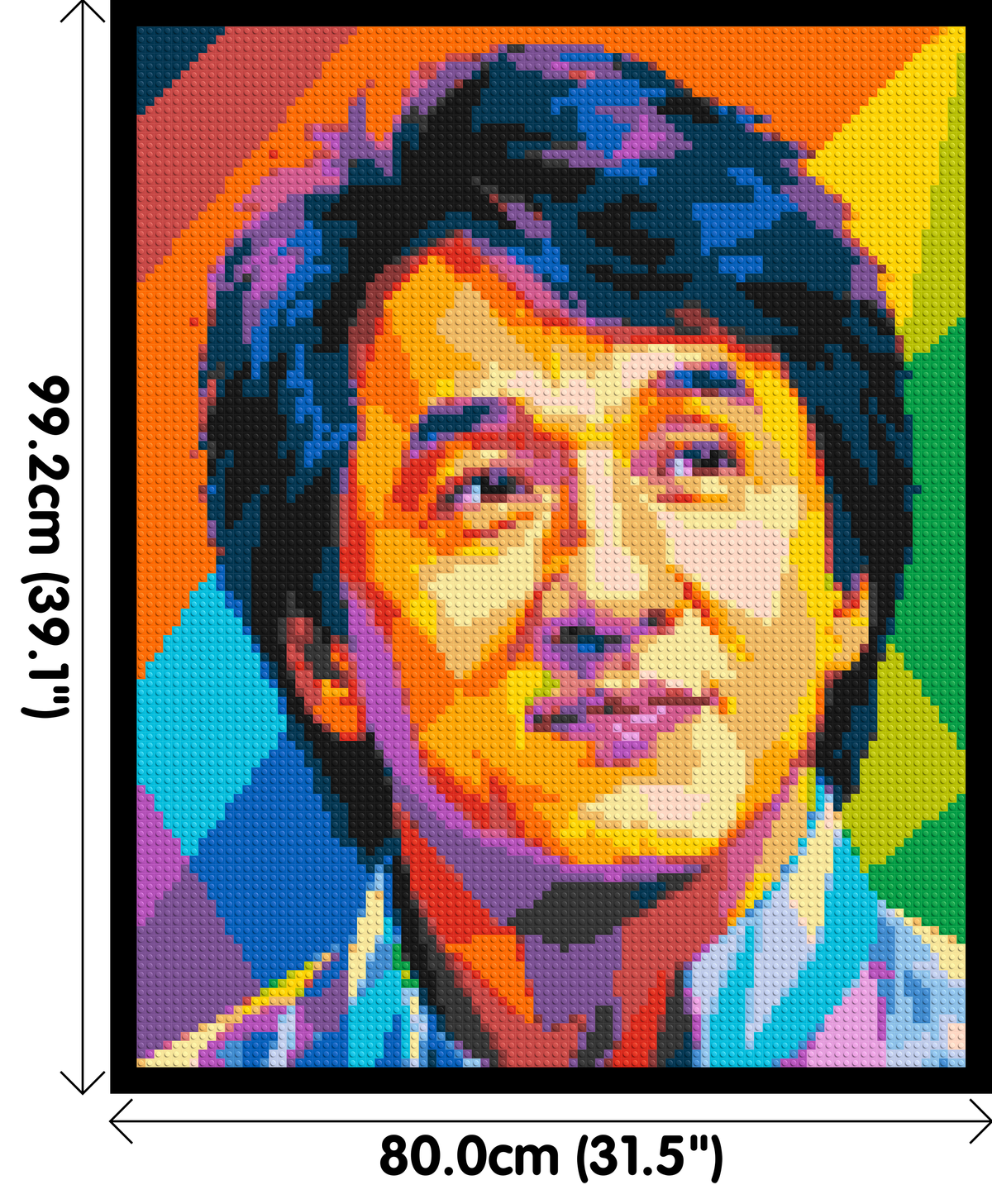 Jackie Chan Geometric Pop Art - Brick Art Mosaic Kit 4x5 large