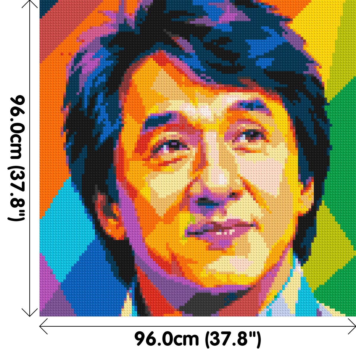 Jackie Chan Geometric Pop Art - Brick Art Mosaic Kit 5x5 large