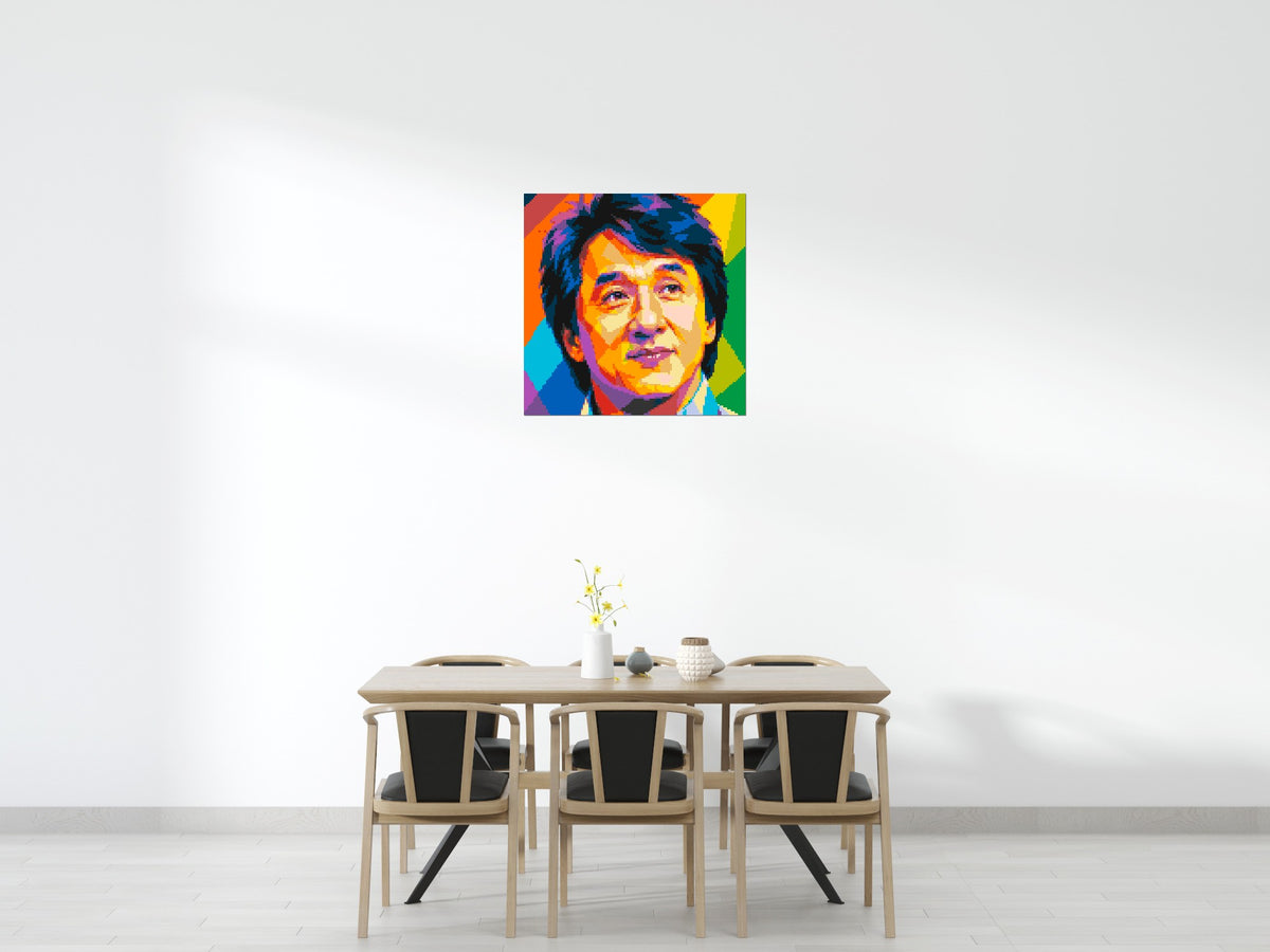 Jackie Chan Geometric Pop Art - Brick Art Mosaic Kit 5x5 large
