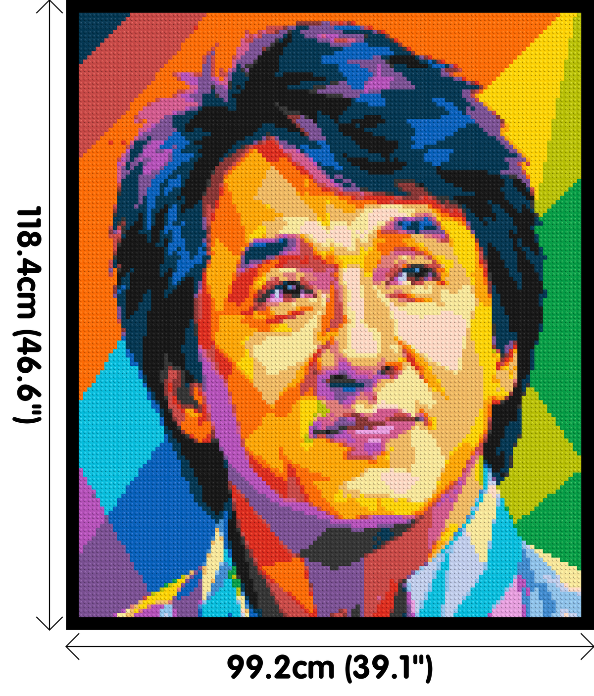 Jackie Chan Geometric Pop Art - Brick Art Mosaic Kit 5x6 large