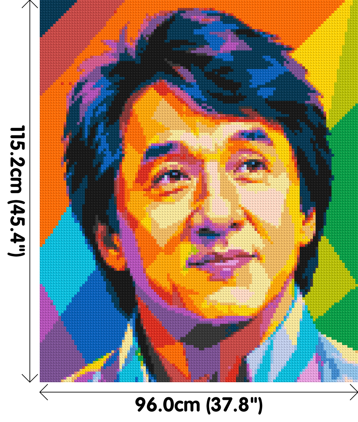 Jackie Chan Geometric Pop Art - Brick Art Mosaic Kit 5x6 large