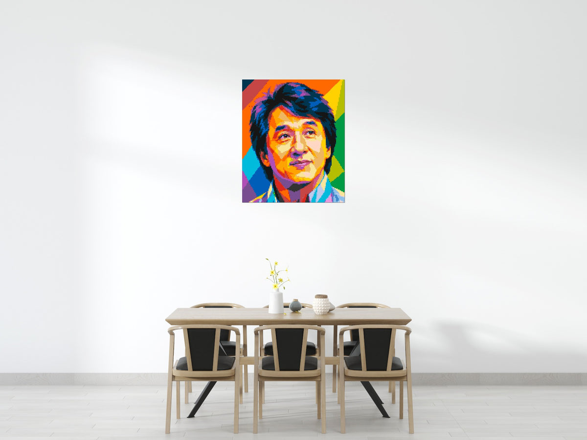 Jackie Chan Geometric Pop Art - Brick Art Mosaic Kit 5x6 large