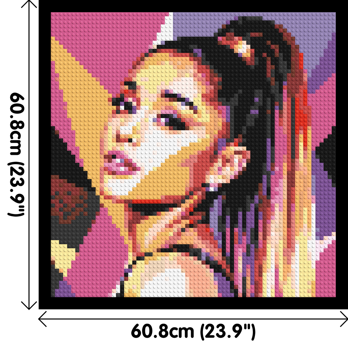 Ariana Grande Geometric Pop Art - Brick Art Mosaic Kit 3x3 dimensions with frame