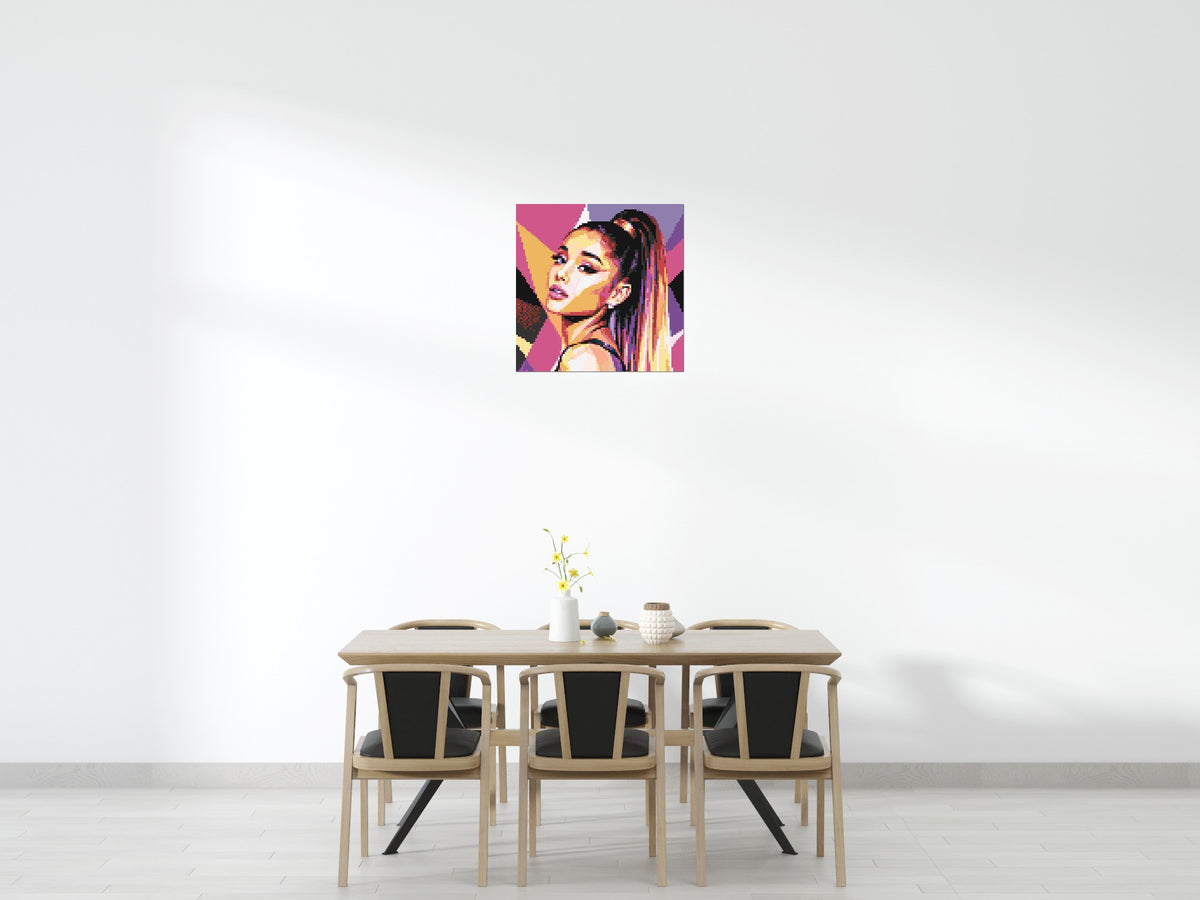 Ariana Grande Geometric Pop Art - Brick Art Mosaic Kit 4x4 scene