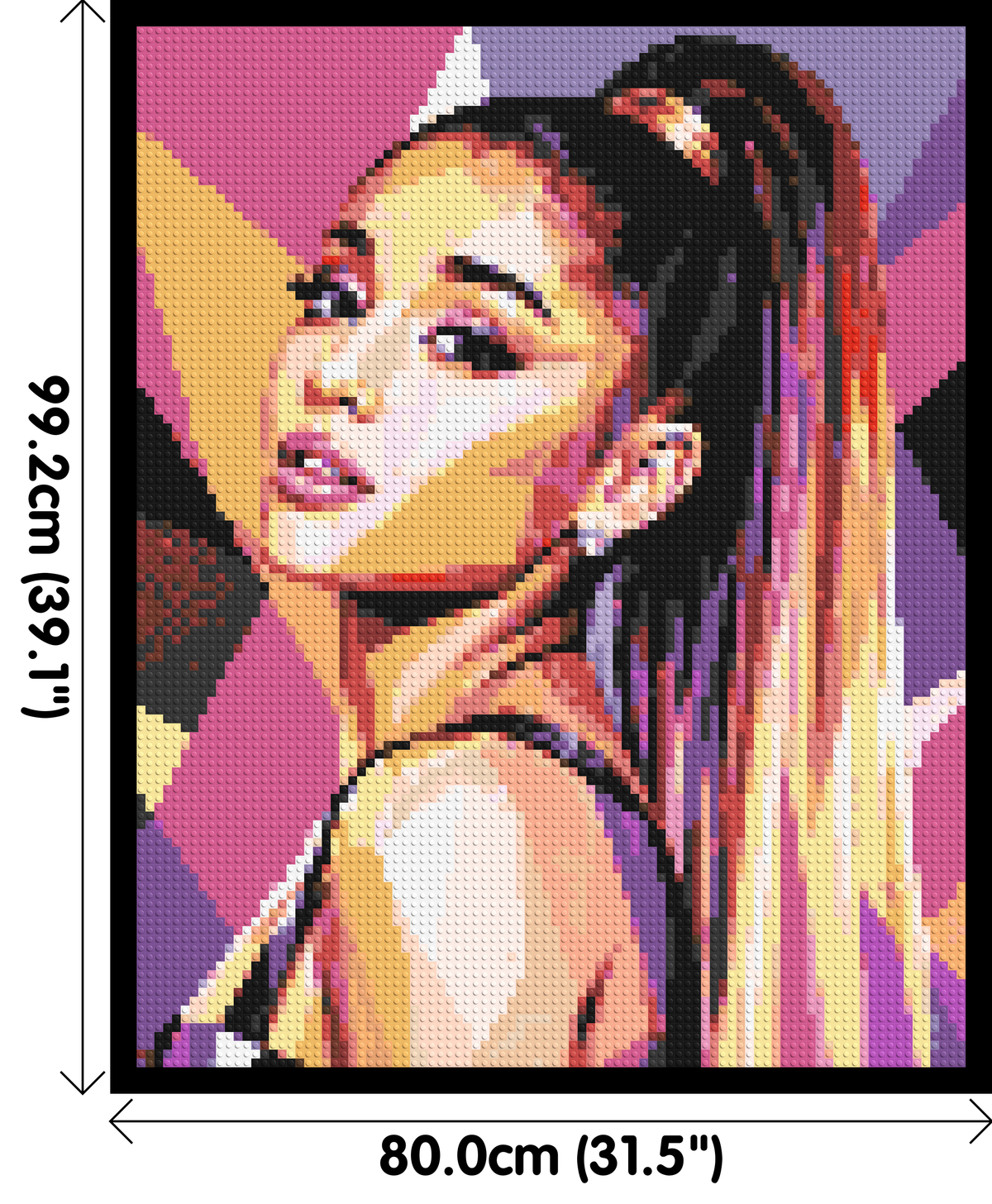 Ariana Grande Geometric Pop Art - Brick Art Mosaic Kit 4x5 dimensions with frame