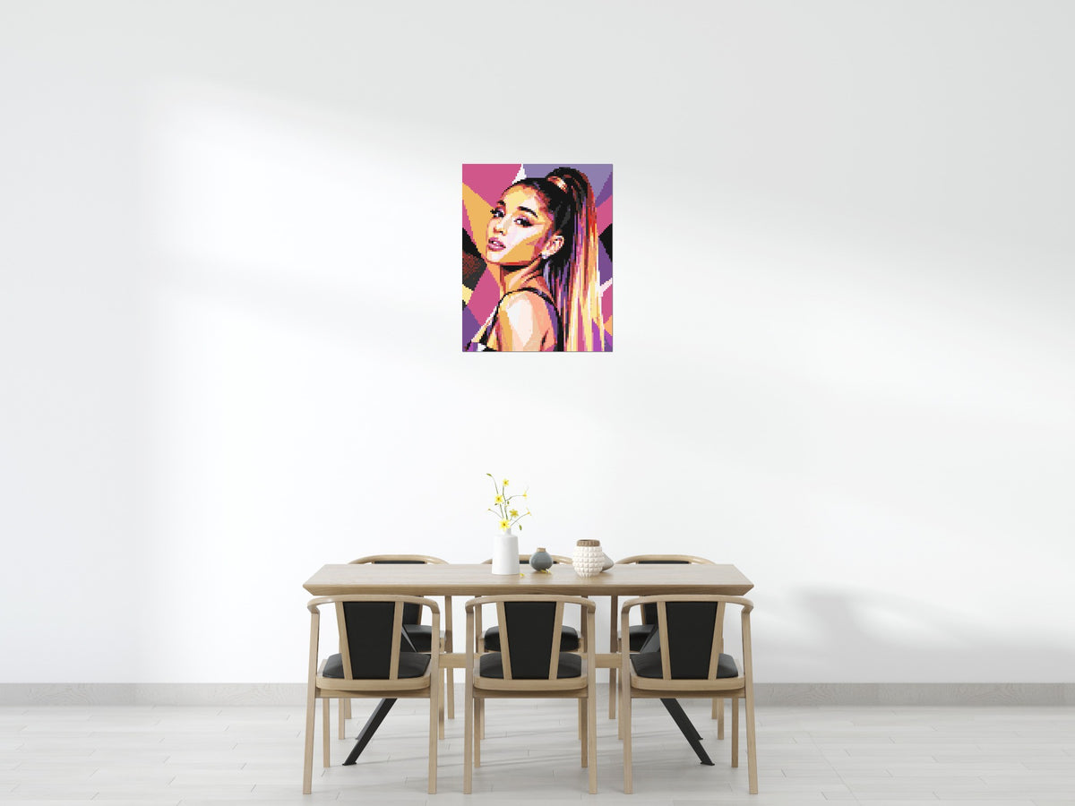Ariana Grande Geometric Pop Art - Brick Art Mosaic Kit 4x5 scene
