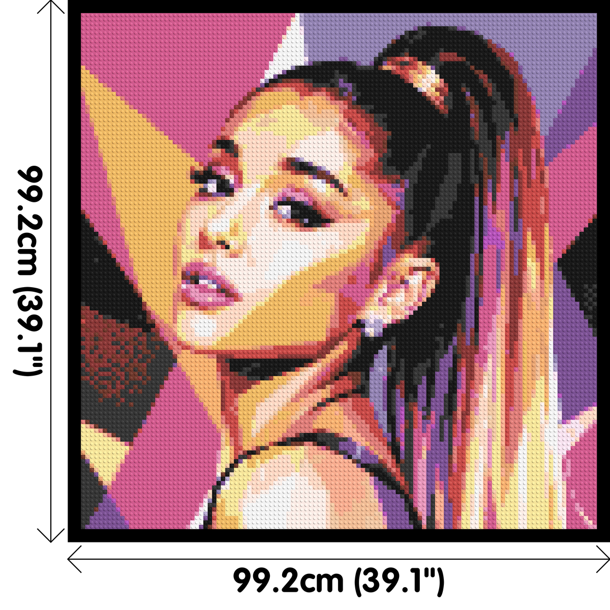Ariana Grande Geometric Pop Art - Brick Art Mosaic Kit 5x5 dimensions with frame