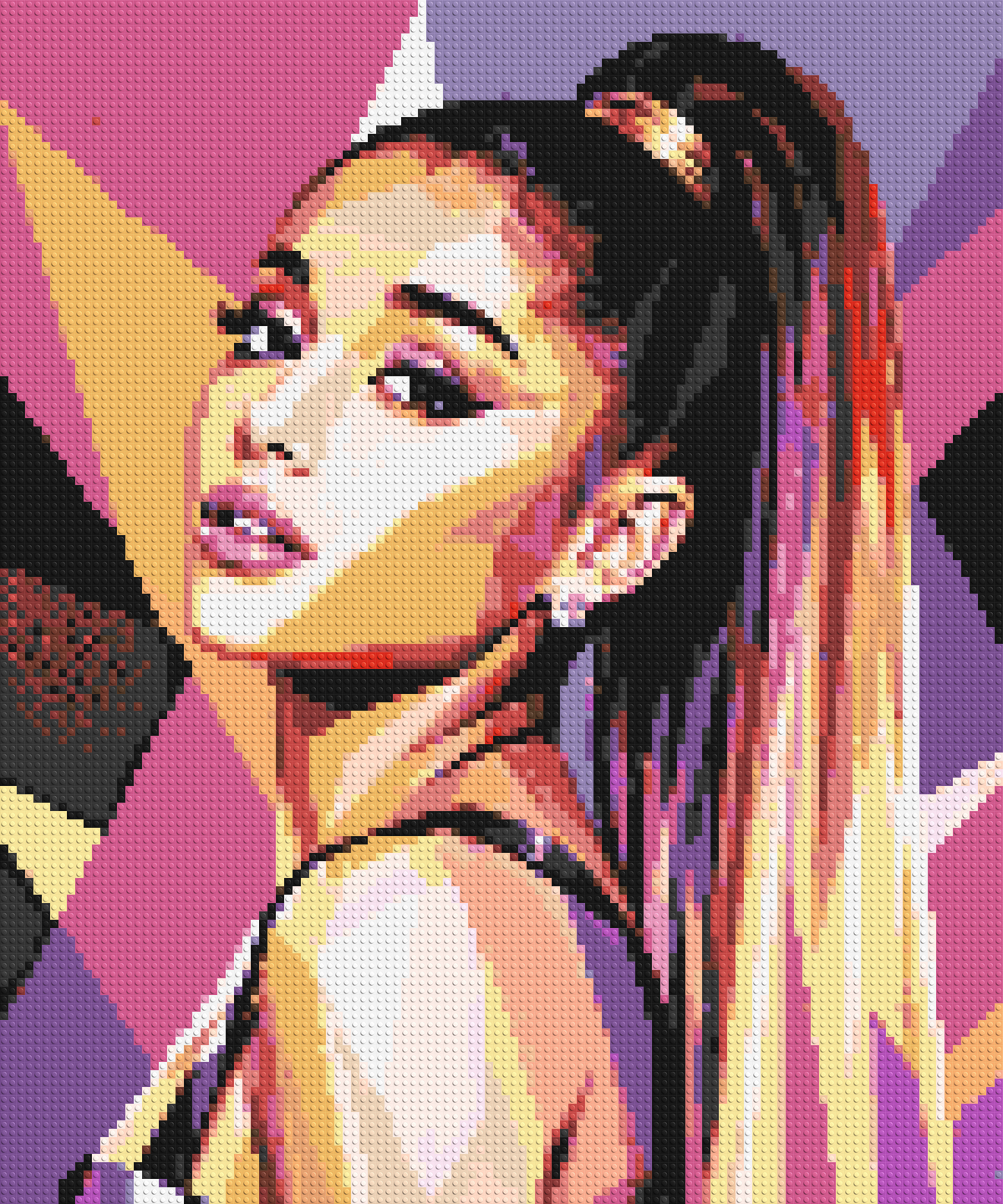 Ariana Grande Geometric Pop Art - Brick Art Mosaic Kit 5x6 large