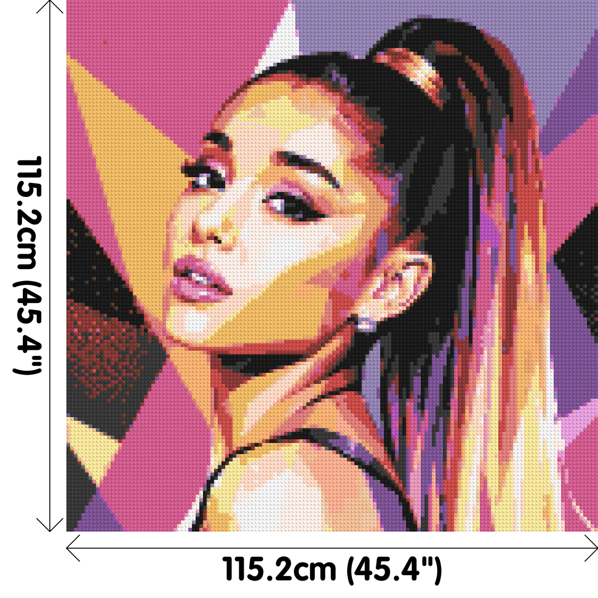Ariana Grande Geometric Pop Art - Brick Art Mosaic Kit 6x6 large