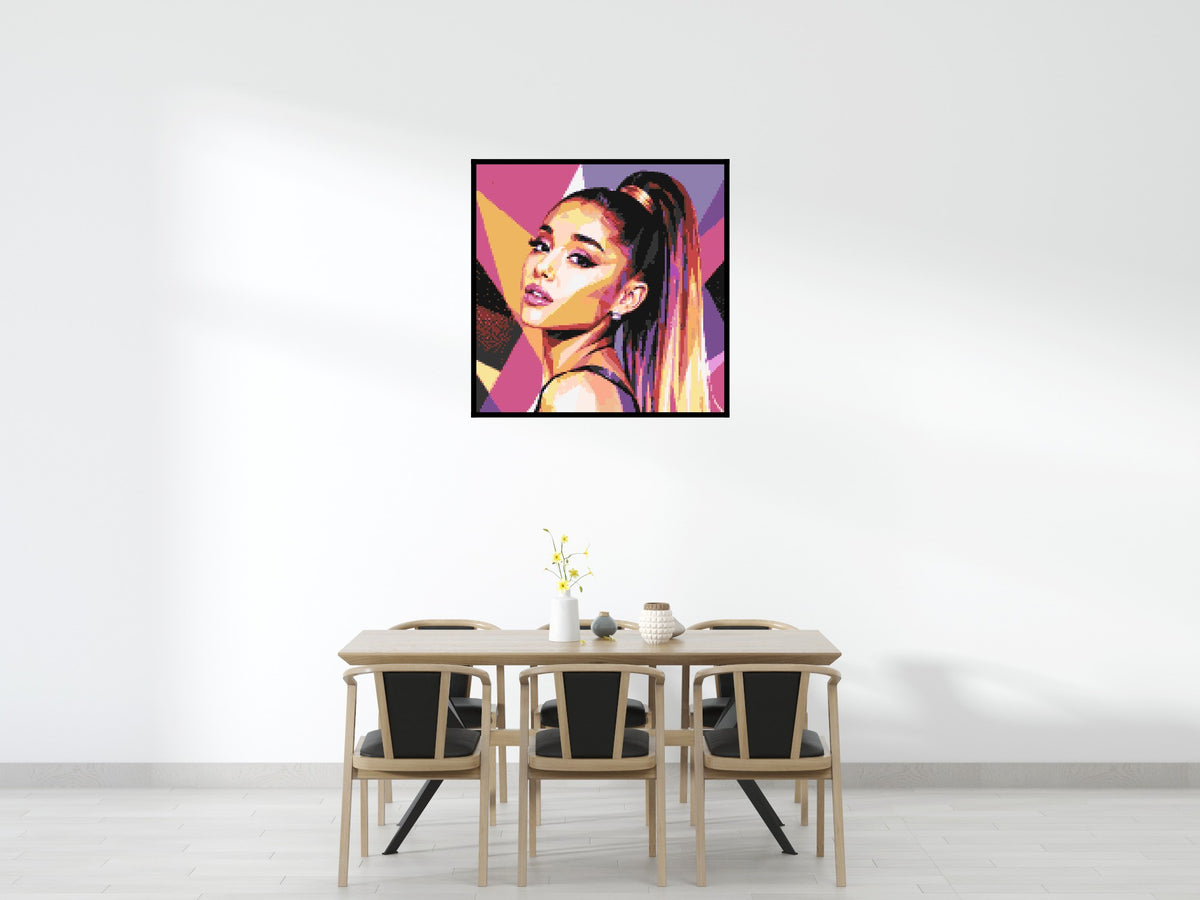 Ariana Grande Geometric Pop Art - Brick Art Mosaic Kit 6x6 large