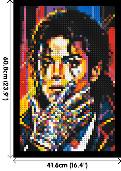Michael Jackson Vector Pop Art Portrait - Brick Art Mosaic Kit 2x3 large