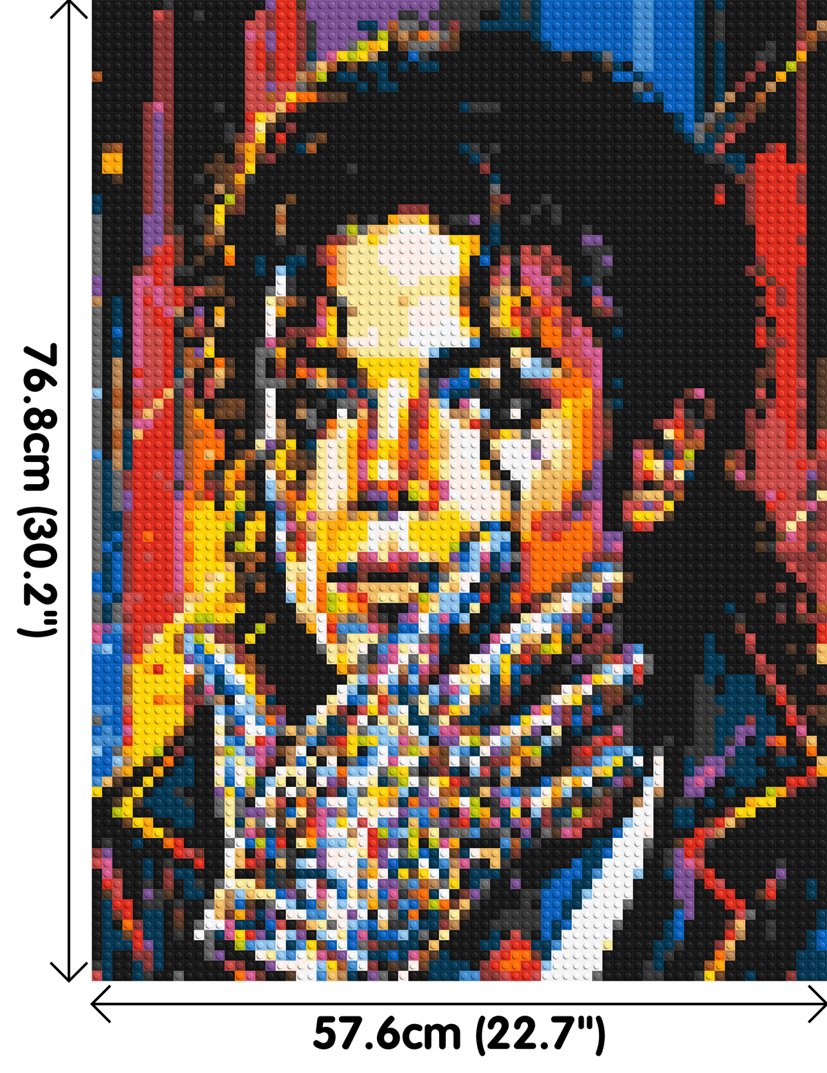 Michael Jackson Vector Pop Art Portrait - Brick Art Mosaic Kit 3x4 dimensions