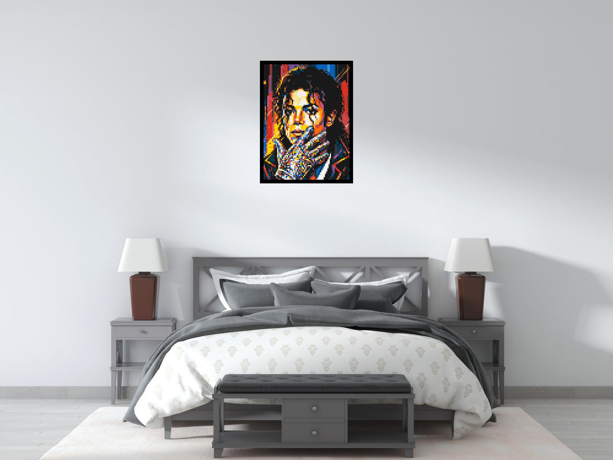 Michael Jackson Vector Pop Art Portrait - Brick Art Mosaic Kit 3x4 large
