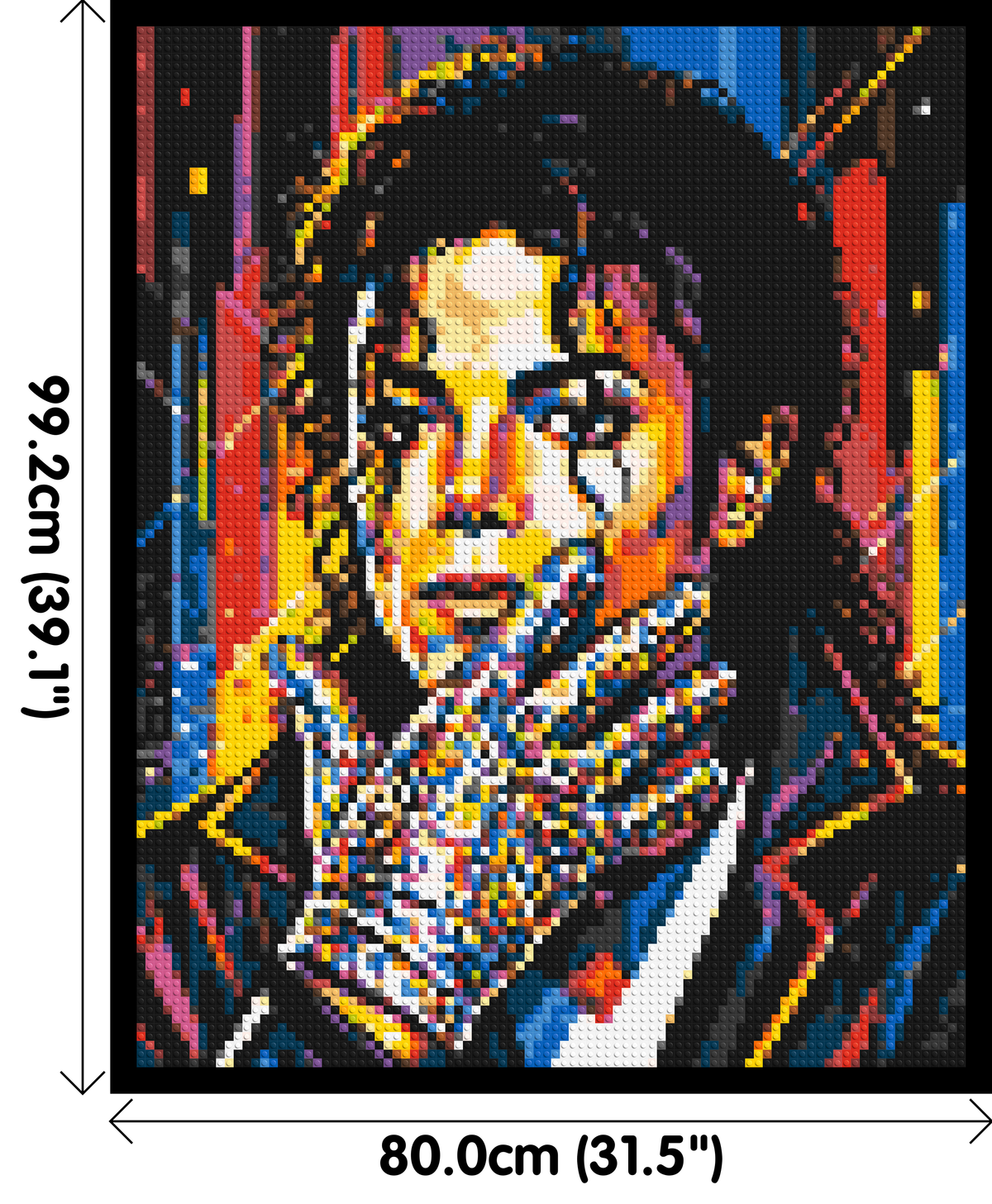 Michael Jackson Vector Pop Art Portrait - Brick Art Mosaic Kit 4x5 dimensions with frame