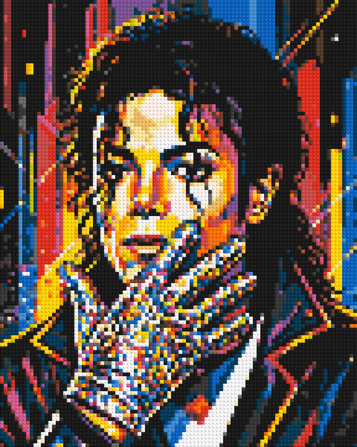 Michael Jackson Vector Pop Art Portrait - Brick Art Mosaic Kit 4x5 large