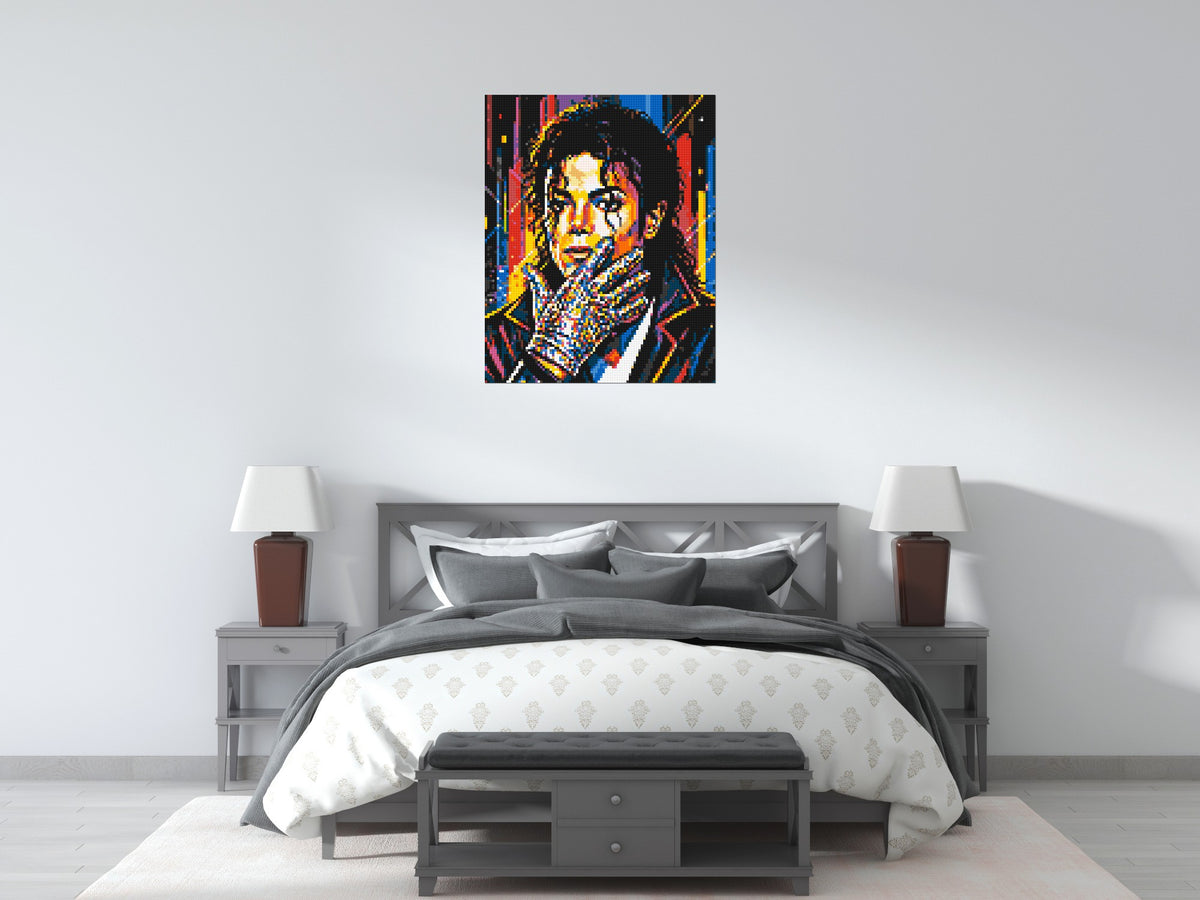Michael Jackson Vector Pop Art Portrait - Brick Art Mosaic Kit 4x5 large