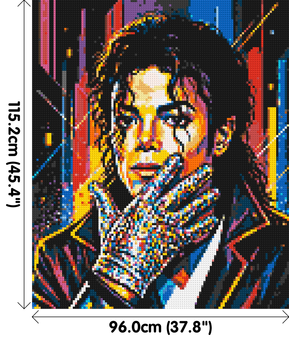 Michael Jackson Vector Pop Art Portrait - Brick Art Mosaic Kit 5x6 dimensions