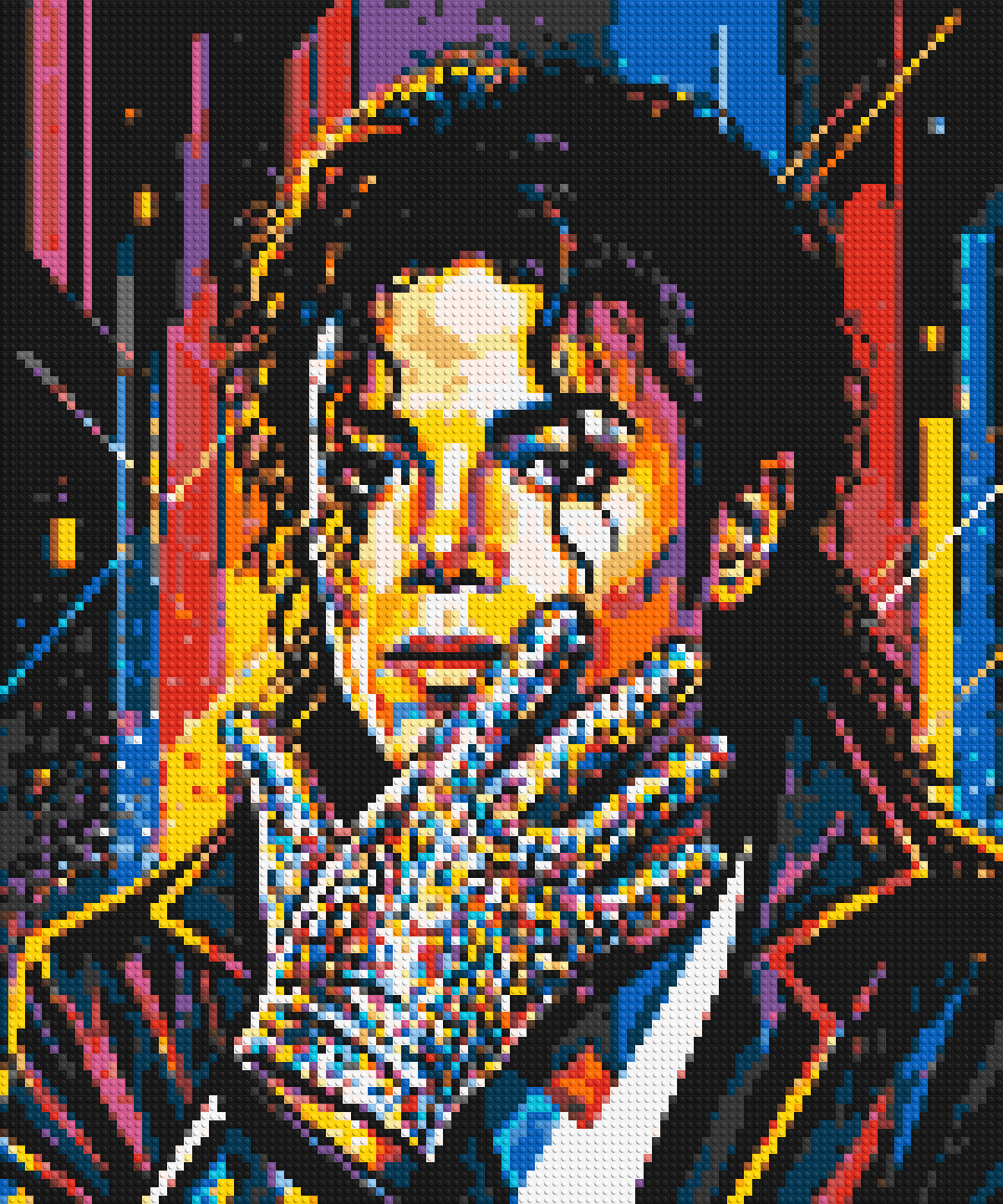 Michael Jackson Vector Pop Art Portrait - Brick Art Mosaic Kit 5x6 large