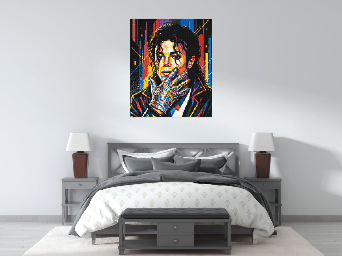 Michael Jackson Vector Pop Art Portrait - Brick Art Mosaic Kit 5x6 large