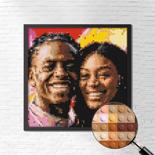 Personalised Brick Mosaic Gift for Couples | LEGO-Compatible Bricks