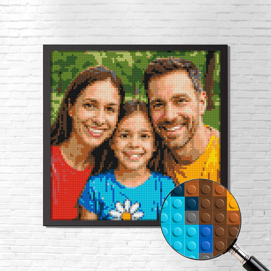 Personalised Brick Mosaic Gift for Parents | LEGO-Compatible Bricks