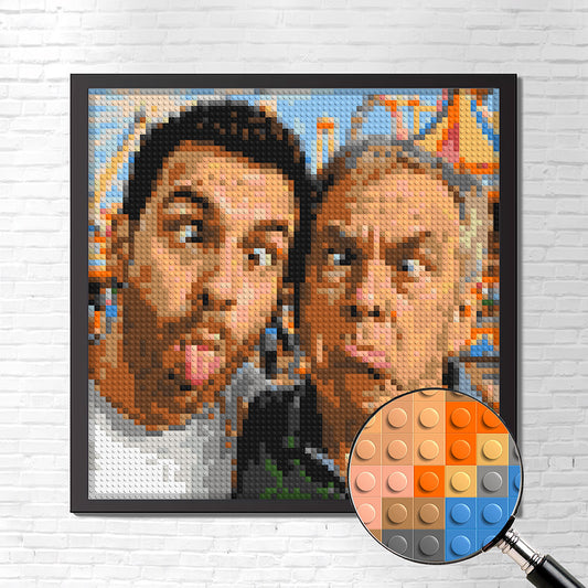 Personalised Brick Mosaic Gift for Dad | LEGO-Compatible Bricks