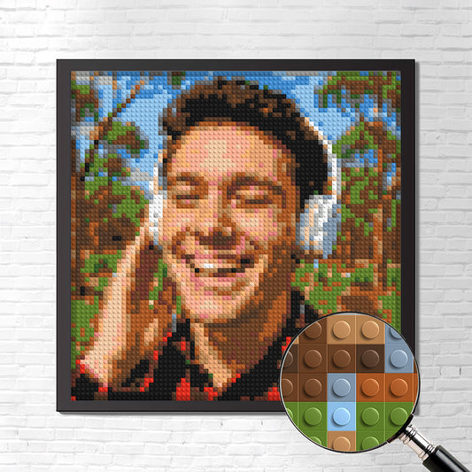 Personalised Brick Mosaic Gift for Him | LEGO-Compatible Bricks