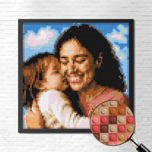 Personalised Brick Mosaic Gift for Mum | LEGO-Compatible Bricks