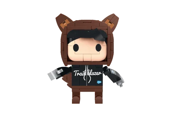 Bespoke brick model of a mascot